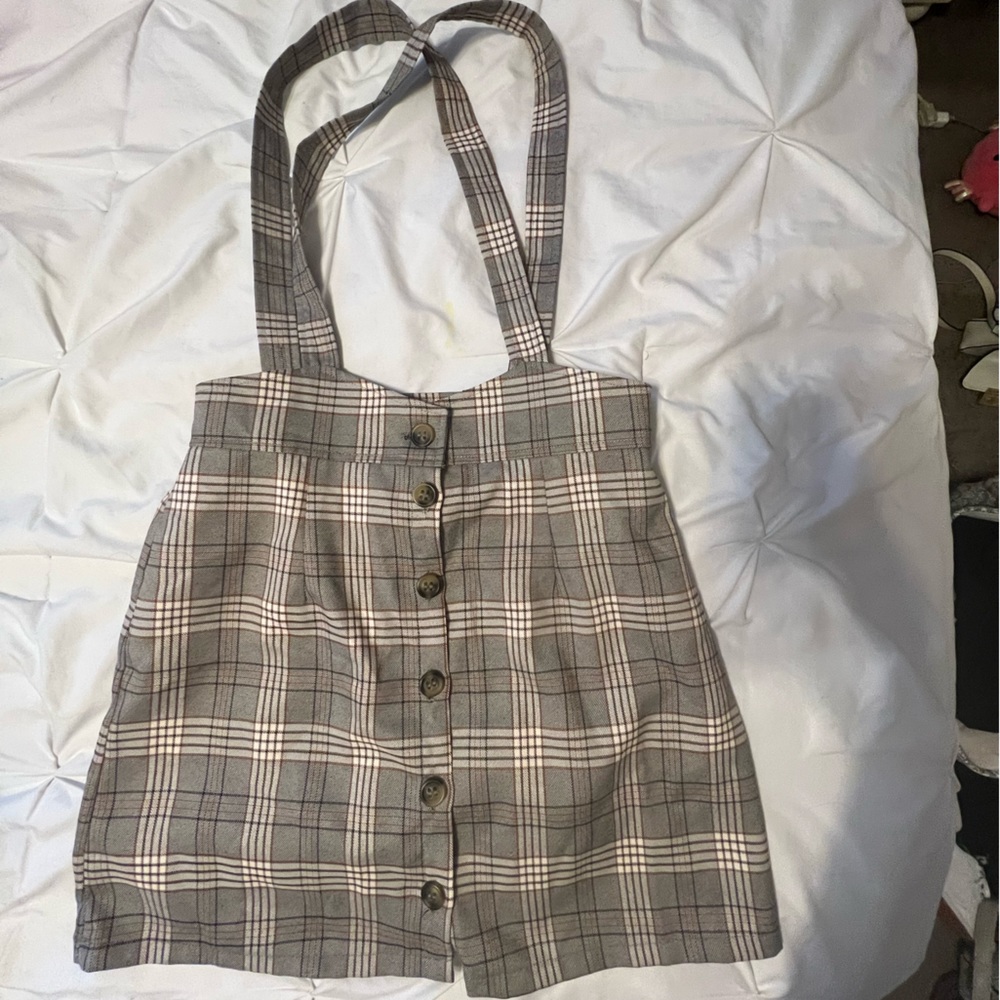 Forever 21 Women’s Plaid Suspender Skirt / Dress